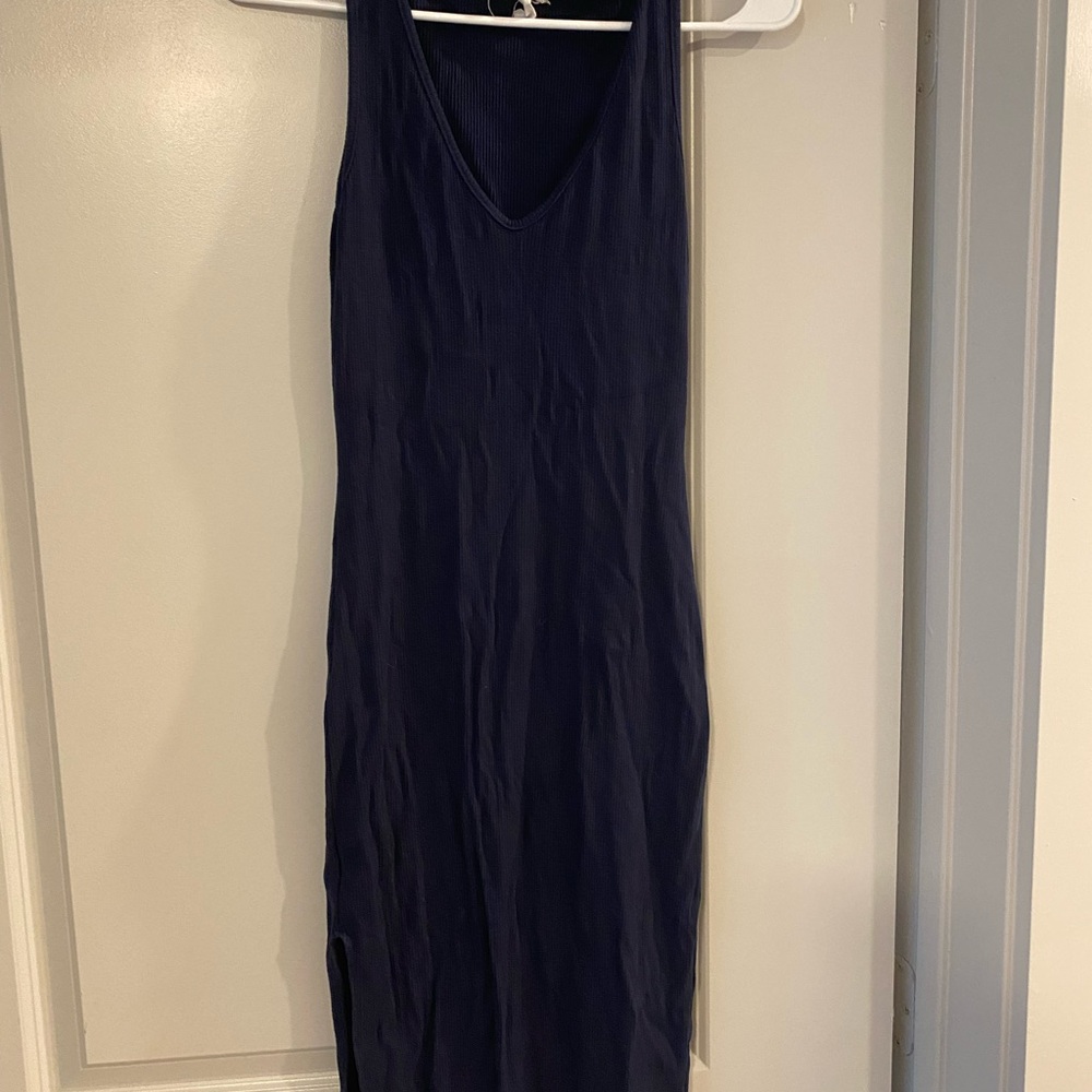 Rolla Coster Blue Sheath Midi Dress V-Neck Sleeveless Casual